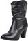 Jamron Donna Elegante Tacco a Blocco Senza Allacciatura Stivali al Polpaccio Increspati Lanuginoso Stivali Pendenti Nero SN02816 EU38
