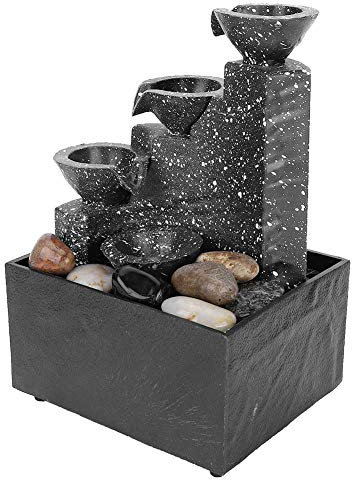 Annadue USB Water Fountain Ornament Desktop Crafts Interior Water Feature for Home and Office Mini Decorative Fountain