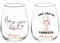 Paladone Friends Set of 2 Glasses, Stemless Wine Glasses - You are My Lobster, How You Doin, 150 milliliters