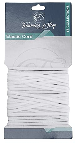 5 mm Breit Flaches Gummiband Nähen Weiche Elastische Schnur Geflochten Dehnbar Band Dünn Elastische Schnur für Stricken DIY Gesichtsbedeckung Herstellung Basteln Kleidung Weiß 25 Meter