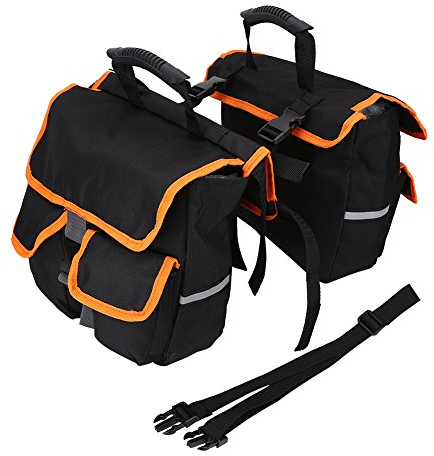 Dioche Fahrradtaschen gepäckträger,Oxford-Stoff Seitentasche Fahrrad wasserdicht Outdoor Cycling Abnehmbare hintere Fahrrad doppeltasche für gepäckträger,35 x 34 x 8 cm