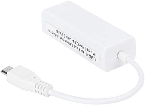 Adaptador de Tarjeta de Red Adaptador USB 2.0 Fast Ethernet Adaptador de Red de 10/100 Mbps Adecuado para Placas Base Raspberry Pi Zero 1.3 / W