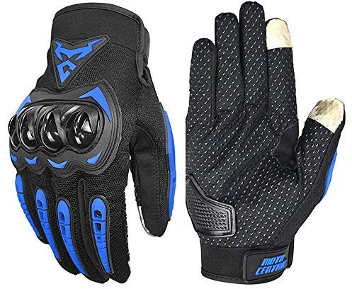 YOSAYUSA Motorradhandschuhe Unisex Touchscreen Road Dirt Bike Handschuhe Anti-Rutsch MTB Racing Mountainbike Fahrrad Handschuhe für Radfahren Motorrad Reiten Blau L