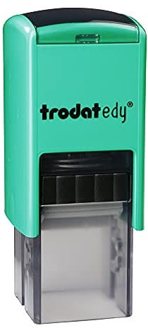 Trodat edy FIX Motivationsstempel für Lehrer und Pädagogen, Stempelset zum Motivieren – 1 Motiv Lama SEHR SCHÖN, Deutsch, Gehäuse Mint Grün, Abdruck grün, Selbstfärbend, 20 x 20 mm