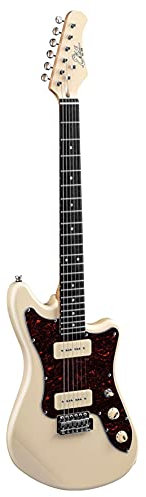 EKO Guitars – Camaro VR 2 90, E-Gitarre, Korpus aus Pappel, Hals aus Ahorn und Griffbrett aus WPC, 2 Pickups P-90, 3-Wege-Toggle-Switch, Lautstärkeregler und Tonregler, Farbe Creme
