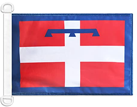 AZ FLAG Piedmont Boat Flag 45x30 cm Mesh Polyester Plastic Rings | Outdoor and marine use Italian region of Piemonte 12x18 in boat flag