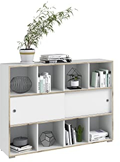 Xonox.home X21C1T07 Jesper Schiebetürenschrank weiß, Sideboard Kommode Holzwerkstoff