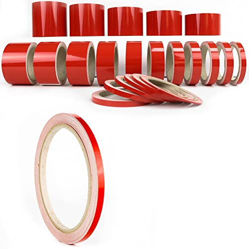 Autodekor Zierstreifen Streifenaufkleber Klebezierbänder Pinstriping Tape Line Race Look Performance Style DIY KFZ LKW Wohnmobil Boot Bike Motorrad Flugzeug Basteln Modellbau (6 mm, Rot)