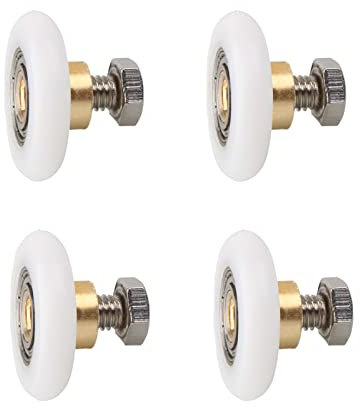 4 pezzi Rotelle per Porta della Doccia in Vetro, Rulli 25mm, Parti di Ricambio, Corridori per Porta Scorrevole, Fai da te