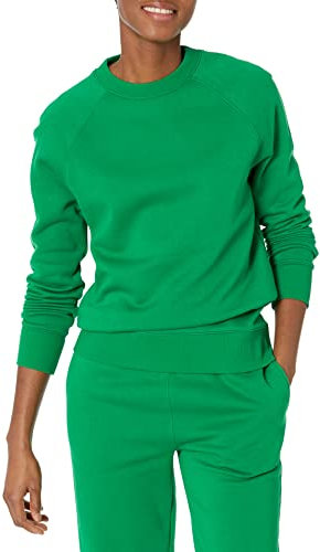 Amazon Essentials Felpa Girocollo A Maniche Lunghe dalla vestibilità Comoda (Disponibile in Taglie Forti) Donna, Verde, L