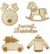 Oblique Unique® Holzanhänger 5 STK. Weihnachtsbaum Anhänger Merry Christmas Schaukelpferd Elch Auto Pullover Christbaumschmuck Holz Deko Weihnachten Weihnachtsdeko
