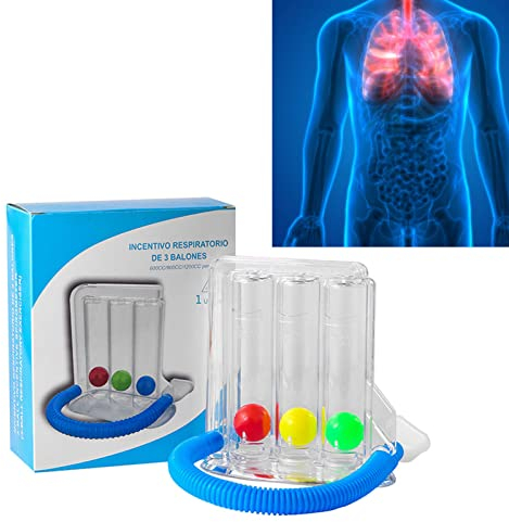 HEEPDD Dispositivo para Ejercicios Respiratorios, Ejercitador Respiratorio con Diferentes Tasas de Inhalación para el Entrenamiento de la Capacidad Vital de los Pacientes (3 Bolas)