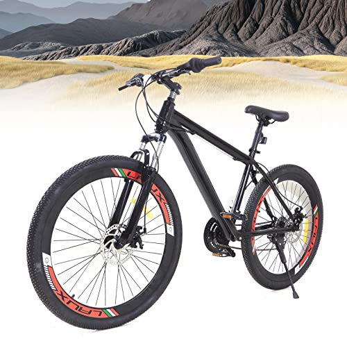 KenSyuInt 26 Zoll Mountainbike 21 Gang Fahrräder MTB Aluminium Mountainbike Jugendfahrrad für Erwachsene Mountain-Bike für 165-185cm Höhe Schwarz
