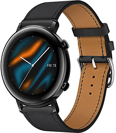 Armband für Huawei Watch GT2 42mm/GT 42mm Band, Weich PU Leder Keine Lücke Uhrenarmbänder Loop für Herren Damen Lederarmband mit Huawei Watch GT2 42mm/GT 42mm (M,GT2/GT 42mm)