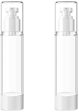 2 Pcs 120ml 4oz Clear Airless Pump Bottles Cosmetic Cream Pump Bottle Lotion Dispenser Bottles Leak Proof Travel Pump Bottles Containers for Toiletries for Toner Face Cream Essential Oil