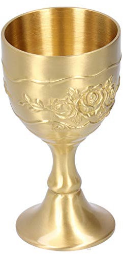 Coupe En Laiton Vintage, Coupe En Laiton Gaufré Calice Royal, Petit Gobelet Gobelet à Vin Calice Gobelet à Boire Pour les Fournitures De Fête(L)