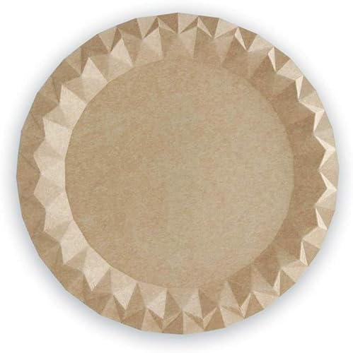 ABD Platos llanos redondos cartón kraft ecológico - Desechables, reciclables y compostables - Ideal para fiestas, cumpleaños, bares, restaurantes, eventos, catering (Grande 29 cm Ø)