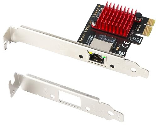 Carte Réseau PCIe 2,5 Gigabit, Puce Realtek RTL8125B, 2500/1000/100Mbps 2.5GBase-T Adaptateur Réseau RJ45 LAN pour Ordinateur de Bureau, Prend en Charge Win 11/10/8.1/8/7, Linux, Mac OS