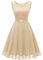 Dressystar Damen Elegant Paillettenkleid Kurz Ballkleid Cocktailkleid Hochzeit Party Brautjungfernkleid Ärmellos Champagner S