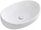 Lavabo de baño Fregadero de baño ovalado Fregadero de recipiente de porcelana de cerámica blanca Fregadero de recipiente de 25.5 x 17.3 con drenaje emergente Instalación sobre el mostrador Lavabo de