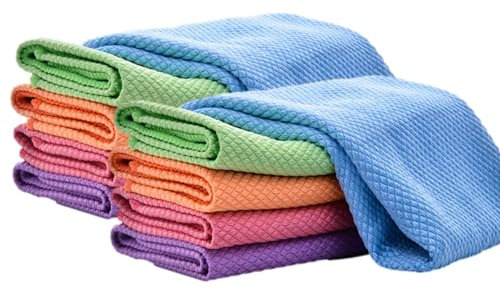 Gomice Paño de Limpieza,Paño de Trapo para Fregar - Toallitas Brillantes Reutilizables de Acero Inoxidable para Espejo, Coche, Ventana, armarios y grifos, sin Rayas