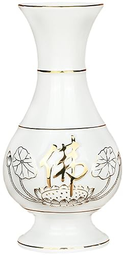 Florero de cerámica, florero de 19,6 cm, Botella de purificación de Agua, florero de cerámica de Loto, Botella de Suministro de Estilo Chino