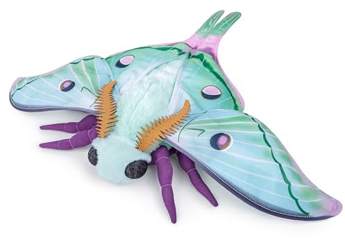 lilizzhoumax Simulation Mondmotte Plüschtier 10,62 Zoll Weiches realistisches Mondmotte Stofftier für Kinder Insektenliebhaber Jungen und Mädchen Geschenke Heimdekoration Grün