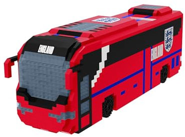 FOCO Offizielles Lizenzprodukt England BRXLZ-Steine 3D-Fußball-Reisebus Bau-Set