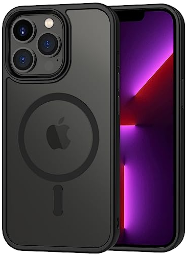 CACOE Magnetisch Hülle für iPhone 13 Pro 6.1 Zoll,kompatibel mit MagSafe,Durchscheinende Matt Handyhülle Stoßfest Kratzfest Schutzhülle Cover