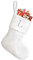 Sleeleece Weihnachtsstrumpf Personalisiert Nikolausstrumpf 22 cm,Christmas Stockings,Nikolausstiefel zum Befüllen Weihnachtsstrumpf Geschenkbeutel Weihnachtsbaum Anhänger Weihnachtsdeko Weiß L