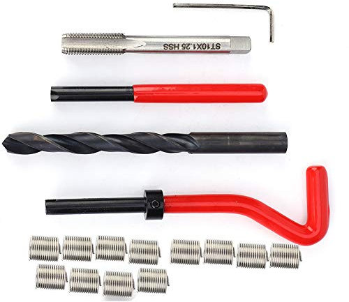 Gewindereparaturwerkzeug, M10 X 1,25 Gewindebohrer-Set aus Edelstahl mit Gewindeeinsatzsatz für Innengewinde, Einfache Reparatur von Zollgewinden mit Diesem Werkzeug für