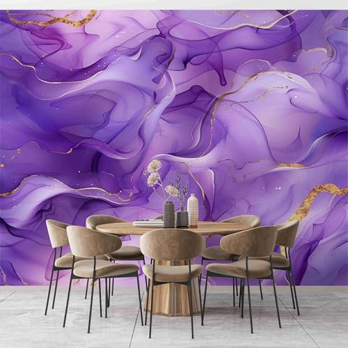 Abstraktes Marmormuster Art Fototapete Malerei Lila Muster Tapete Fototapeten Vlies Tapeten, Vliestapete Wandtapete Moderne Wand Schlafzimmer Wohnzimmer Wand tapete 350x256 cm