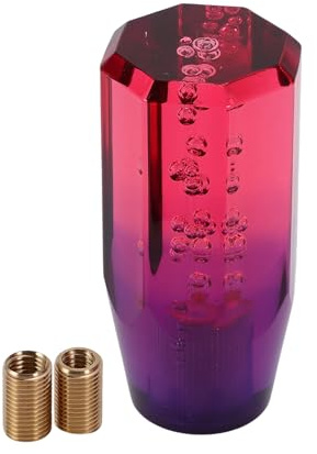 INFINAUTO Auto-Schaltknauf Pink Lila 1 Set Universal Mit 2 Adaptern | Pink Lila, Acryl, Größe 10x4.8cm, Adapter M8x1.25 & M10x1.25, 2 Adapter Enthalten, Einfache Installation.