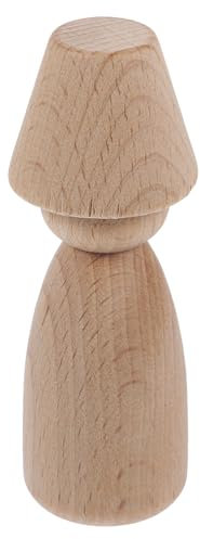 DRESSOOS Hölzerne Puppe Puppenaugen Puppen Aus Holz Pegpuppen Selbst Bemalen Selbst Bemalte Holzpuppen Unbemalte Peg-puppen Puppenmodell Aus Holz Puppendekor Aus Holzpflöcken Leute Pfeifen