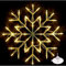 ADEPTNA Beautiful Super Bright Hanging 48 LED Snowflake Christmas Light with One Strong Suction Cup - Timer Function & Battery Operated - Indoor Silhouette Window Light Decoration (WARM WHITE)