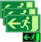 Lot de 3 panneaux de sortie de secours phosphorescents en aluminium avec flèche gauche, flèche de direction, 30 x 15 cm, pour panneau d'information, chemin de secours, sortie de secours, sortie de