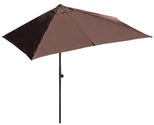 DYPJHEO Parasol Mural Semi-rectangulaire Extérieur Parasol de Jardin Terrasse Balcon Parapluie, Structure En Acier, 200x100cm, 250x130cm, Toile En Polyester Imperméable, Protection UV 50+
