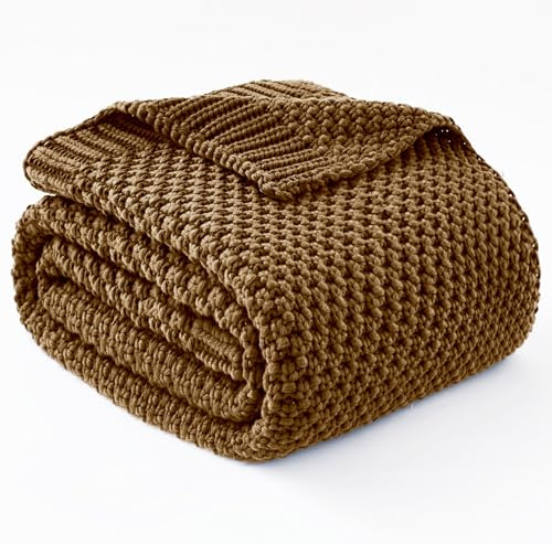 Topcee Knitted Weighted Blanket - 50x60 7lbs Cooling Chunky Knit Heavy Blanket for Adults Cable Yarn Knit Decorative No Beads Soft, Cozy and Cooling Weighted Throw Blankets Machine Washable