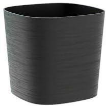 Garden Center Shop | Teraplast | Macetero Cuadrado Capri 24 cm Negro | Plástico Reciclado | Maceta Moderna para Interior y Exterior | Ligero y Resistente