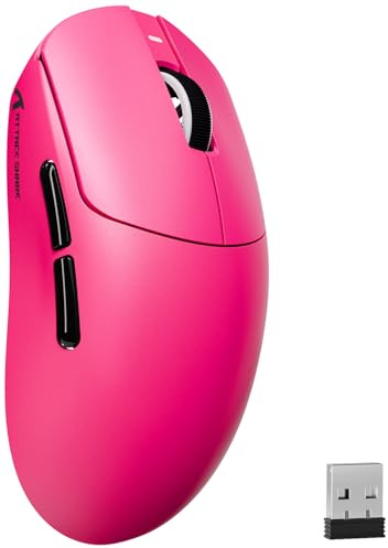 MAMBASNAKE ATTACK SHARK X8PLUS Wireless Gaming Mouse, PixArt PAW3395PRO Sensor, 40000DPI, BT/2.4G Wireless/Wired, 55g Superlight Mouse, 200Hrs Battery,Dual-Layer PTFE Feet, for PC/Xbox/Mac (BerryRed)