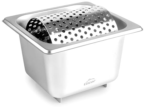 Lacor 66001 - Rullo per burro, acciaio acciaio inox, bacinella GN...