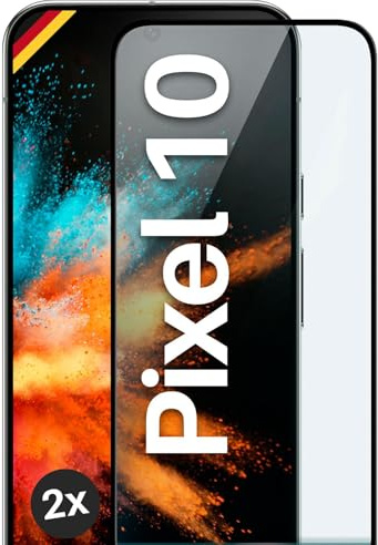 moex CurveProtect für Google Pixel 10 Panzer Schutzglas, Full Screen Schutzfolie randlos, ganzer Bildschirm komplett abgedeckt, Panzerfolie Curved 3D Glas Folie, Schwarz 2 Stück