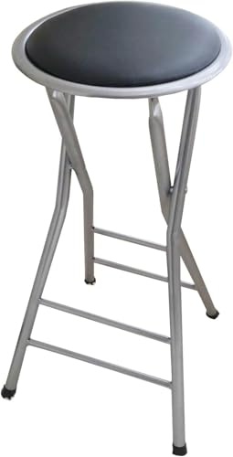 Klappbarer Barhocker, Pu-gepolsterter Thekenhöhen-tragbarer Klappstuhl Hohe Barhocker Für Outdoor-Camping-küche Shop Cafe, Black a, 70cm/28in 1pcs