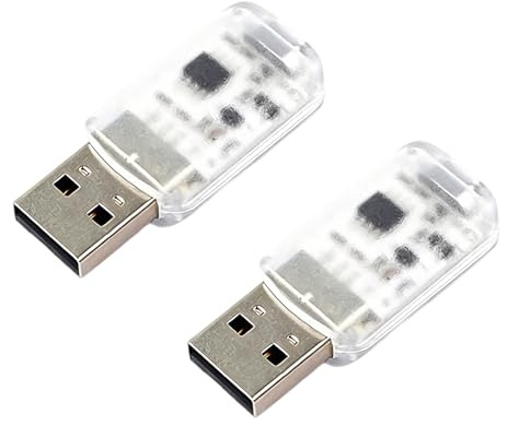 2 Stück Mini USB LED Licht, Mini USB Auto Beleuchtung, 7 Farben Auto Innenbeleuchtung mit Musik Synchronisation, Berührungssensor dimmbar, für Auto Laptop PC Powerbank, Nachtlicht Ambientebeleuchtung