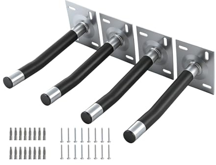 4x Autoreifen Wandhalter Set für 4 Felgen mit Schrumpfschlauch-Überzug – 36cm Autoreifen Halter Reifenhalter – Autorad Wandhalterung - bis 100kg Felgenhalter für Wandmontage inkl. Befestigungsmaterial