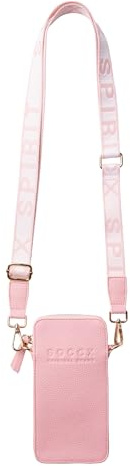 SOCCX Damen Smartphone-Tasche mit Logo und Intarsia-Webriemen