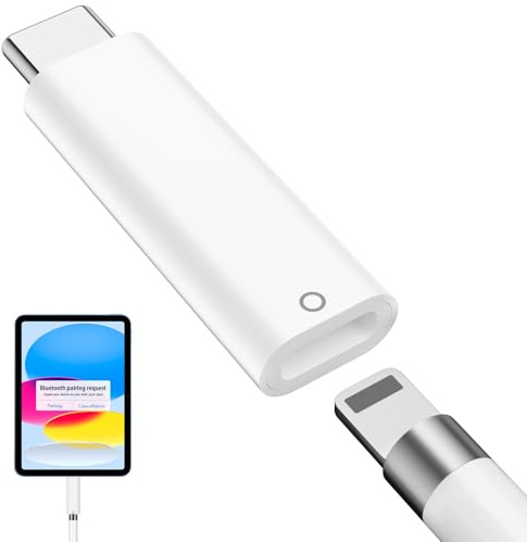 AIAUXAI Adattatore USB C per Apple Pencil 1a Gen, per iPad 10/11 Bluetooth | Pencil Adattatore Caricatore Ricarica Rapida per Apple Pencil 1a Generazione Accoppiamento Bluetooth per ipad 10 per iPad 11