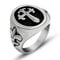 BOBIJOO JEWELRY - Ring Siegelring Schwert Blume Lilie Silber Schwarz Royalist Monarchie Edelstahl - 18,5 (8 US), Edelstahl 316