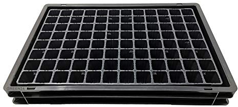 GREEN24 Wannen-Set KGT-96 Gärtner PRO mit Wanne, Bewässerungs-Kapillar-Matte und Topfplatte mit 96 Töpfen (Topfmaß 40 x 40 x 57 mm)