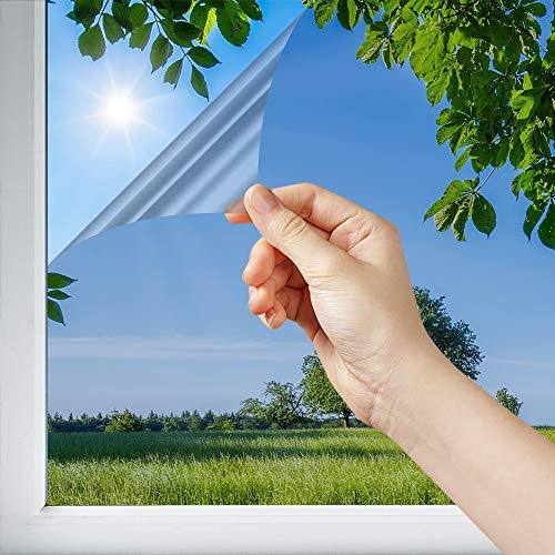 Dimexact Pellicola Anti Calore Solare per Vetri, Installazione Esterna Vetro Superiore a 1,2 Metri Quadri, Argento Chiaro, Larghezza Fino a 0,75 m, in Rotolo